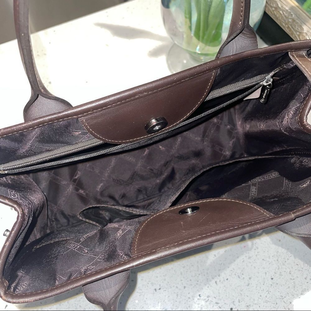 Longchamp Brown Leather Tote Bag - Picture 7 of 16